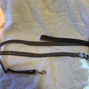 Coach signature dog collar & leash